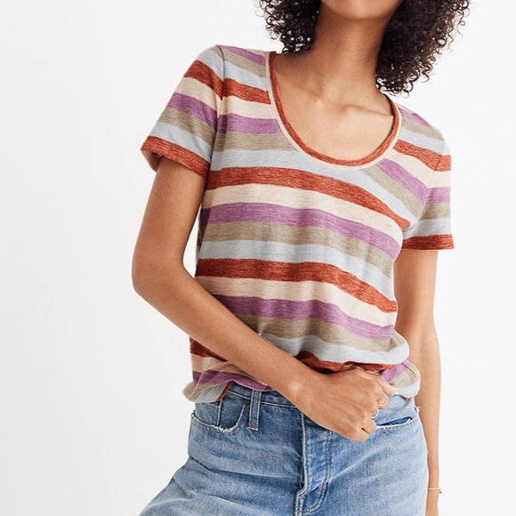 Madewell Tops - Madewell Alto Scoop Neck Tee Granda Stripe Medium